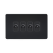 Matt Black Toggle Light Switch (4G 2-way) by Knightsbridge with Toggle Switch rated 10AX