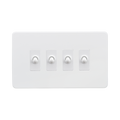 Matt White Toggle Light Switch (4G 2-way) by Knightsbridge with Toggle Switch rated 10AX