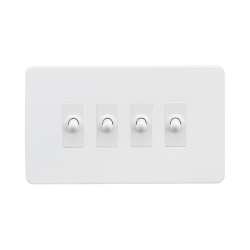 Matt White Toggle Light Switch (4G 2-way) by Knightsbridge with Toggle Switch rated 10AX