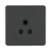 Anthracite electrical socket with three sockets on a white background