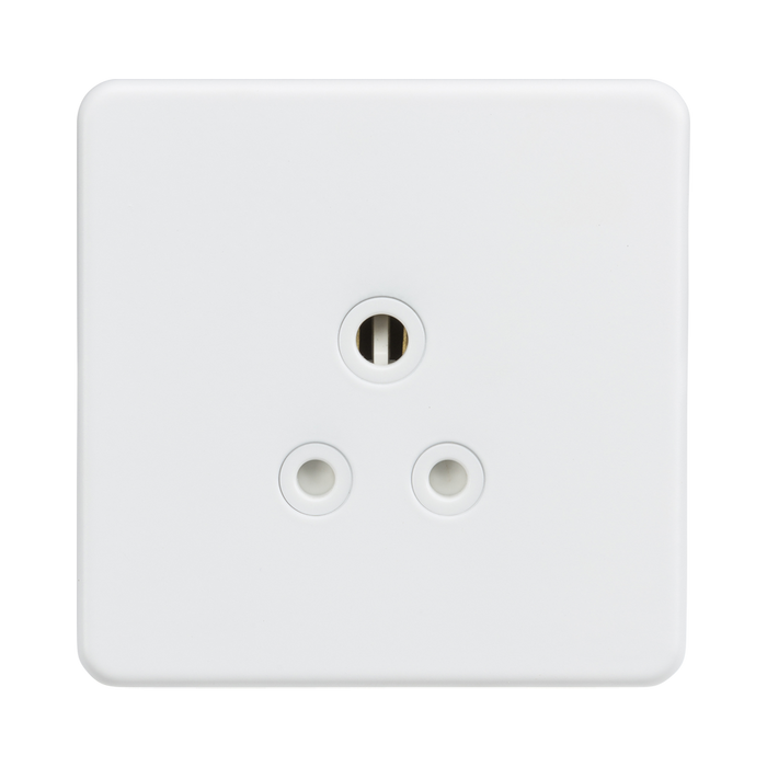 Knightsbridge Screwless Matt White 5A Unswitched Socket SF5AMW