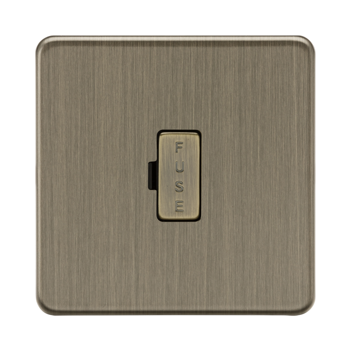 Antique Brass Fused Spur by Knightsbridge with Unswitched rated 13A