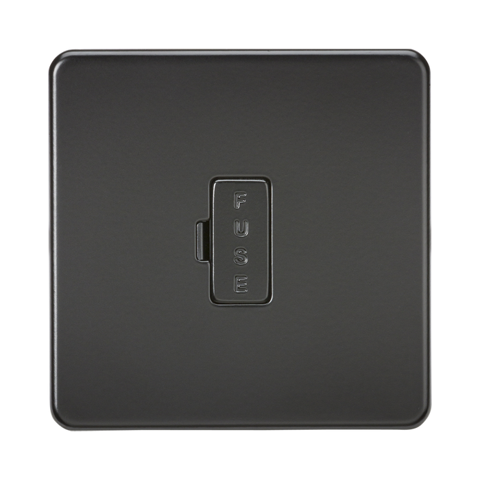 Matt Black Fused Spur by Knightsbridge with Unswitched rated 13A