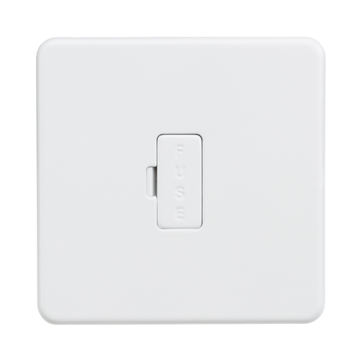 Matt White Fused Spur by Knightsbridge with Unswitched rated 13A