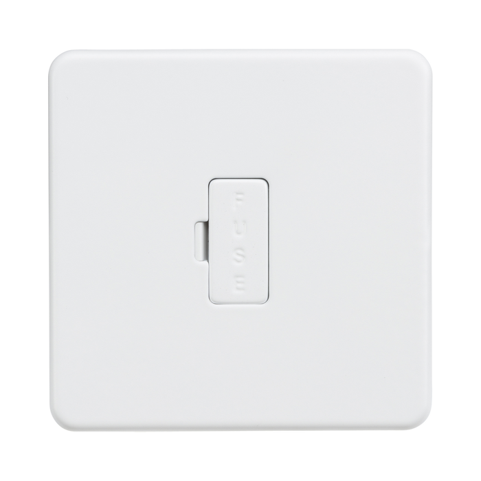 Matt White Fused Spur by Knightsbridge with Unswitched rated 13A