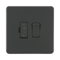 Anthracite Fused Spur by Knightsbridge with Screwless flat plate rated 13A