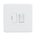 Matt White Fused Spur by Knightsbridge with Screwless flat plate rated 13A