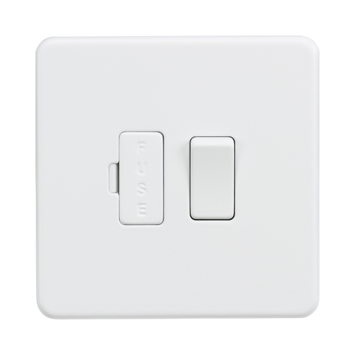 Knightsbridge Screwless Matt White 13A Switched Fused Spur Unit SF6300MW
