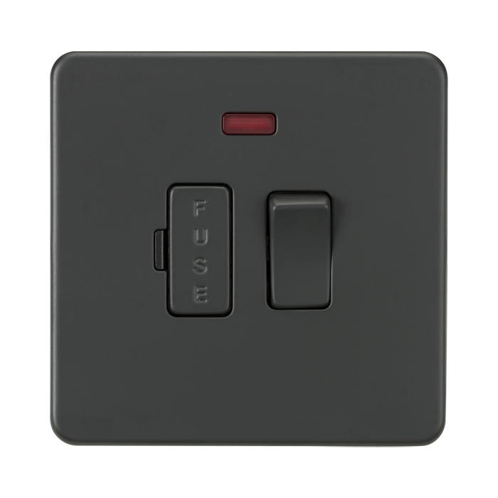 Knightsbridge Screwless Anthracite 13A Switched Fused Spur with Neon SF6300NAT