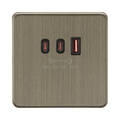 Antique Brass USB Socket by Knightsbridge with Fast Charge USB Ports rated 63W