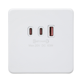 Matt White USB Socket by Knightsbridge with Fast Charge USB Ports rated 63W
