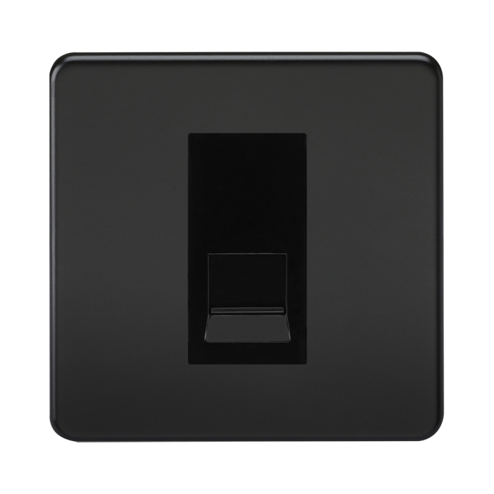 Matt Black Master Telephone Socket by Knightsbridge with Colour Coded Shutter
