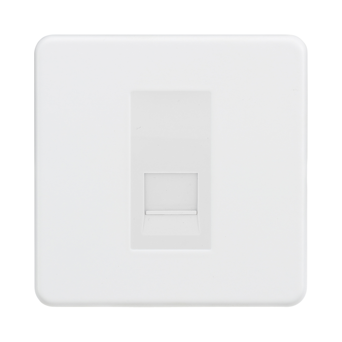 Matt White Master Telephone Socket by Knightsbridge with Colour Coded Shutter