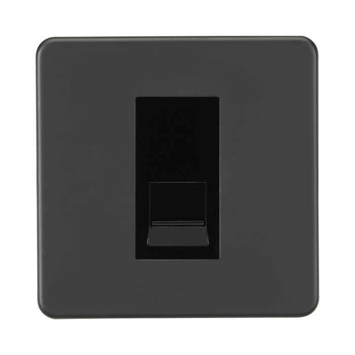 Knightsbridge Screwless Anthracite 1G Slave Telephone Socket SF7400MAT