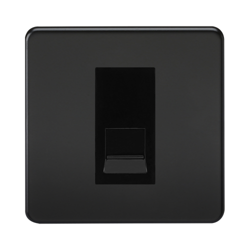 Knightsbridge Screwless Matt Black 1G Slave Telephone Socket SF7400MMB