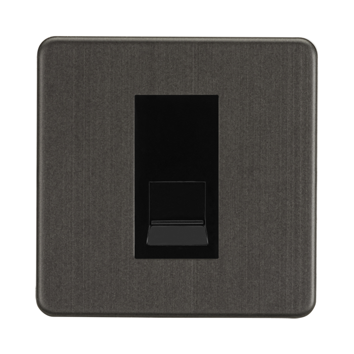 Knightsbridge Screwless Smoked Bronze 1G Slave Telephone Socket SF7400MSB