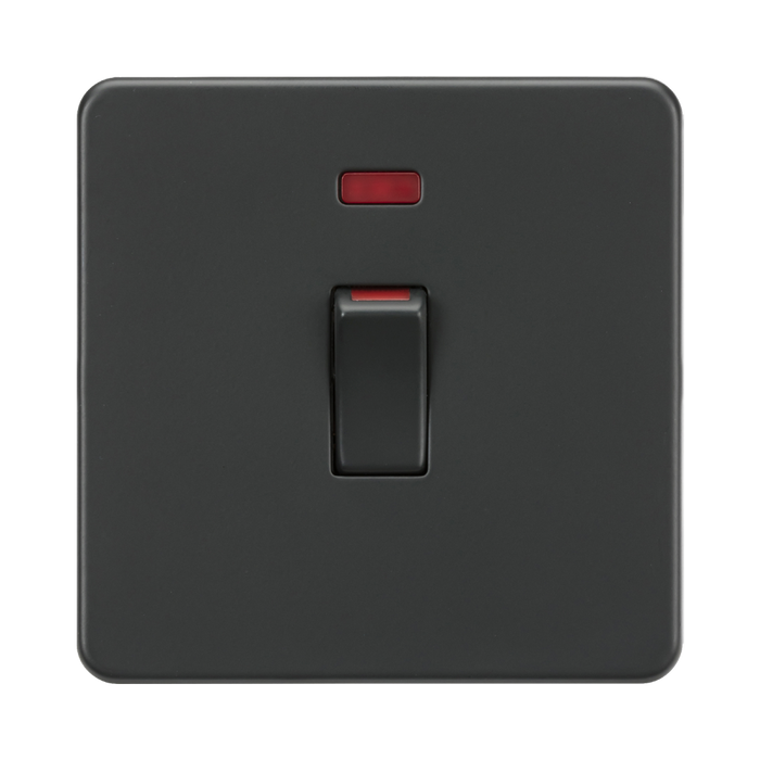 Knightsbridge Screwless Anthracite 45A 1G DP Switch with Neon SF81MNAT