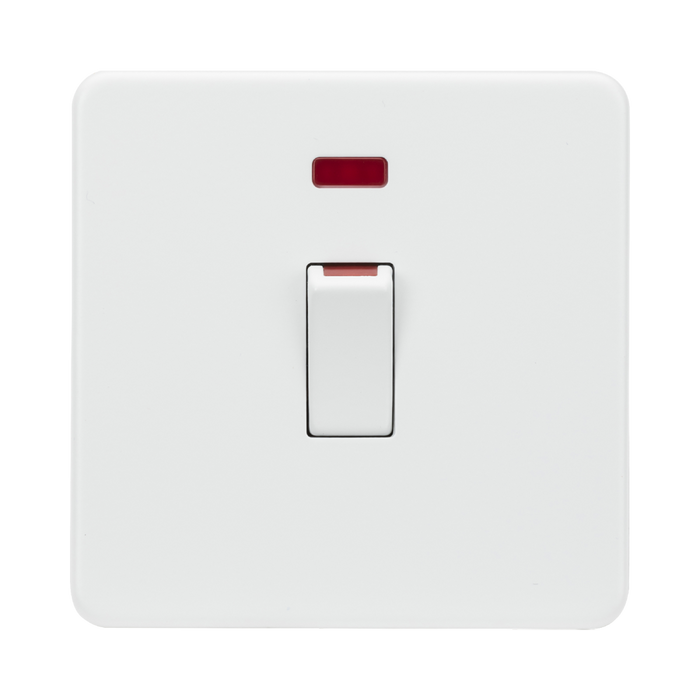 Matt White 45A Switch by Knightsbridge with Double Pole rated 45A