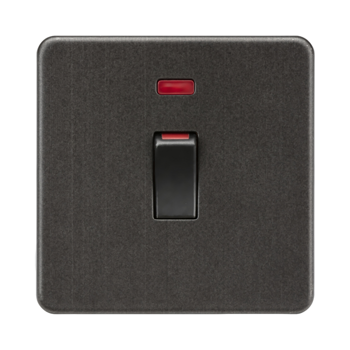 Knightsbridge Screwless Smoked Bronze 45A 1G DP Switch with Neon SF81MNSB