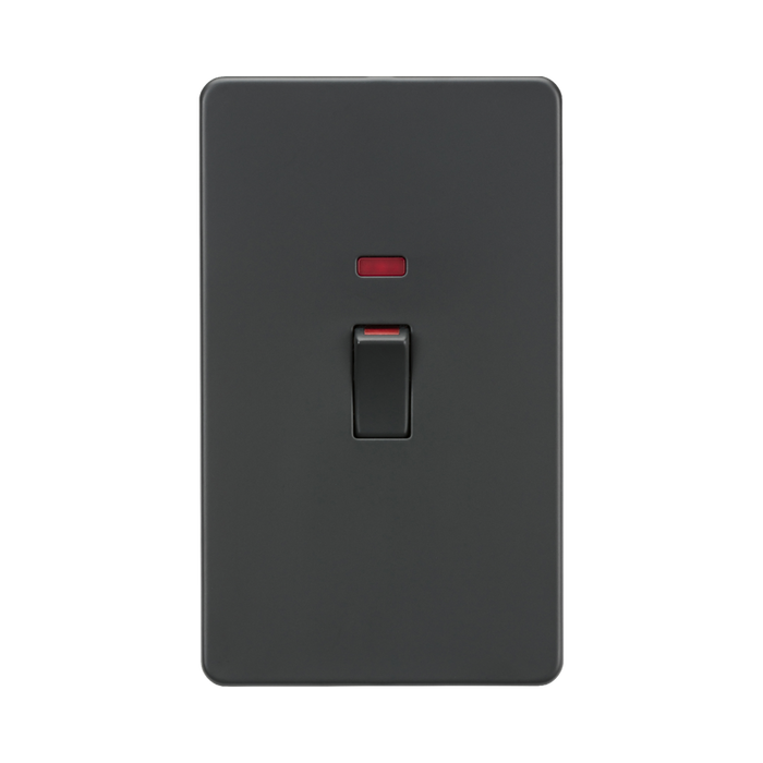 Knightsbridge Screwless Anthracite 45A DP Switch with Neon SF82MNAT