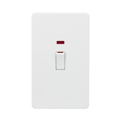 Knightsbridge Screwless Matt White 45A DP Switch with Neon SF82MNMW