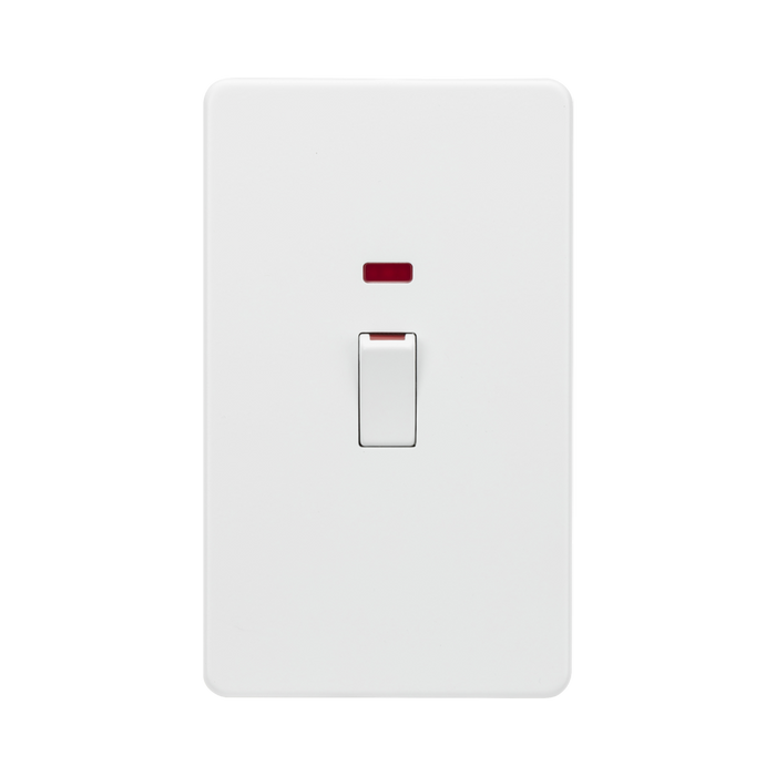 Knightsbridge Screwless Matt White 45A DP Switch with Neon SF82MNMW