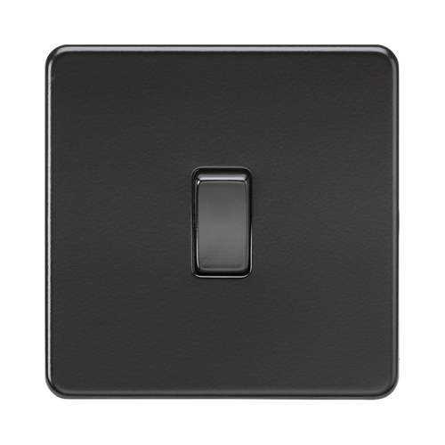 Knightsbridge Screwless Matt Black 20A 1G DP Switch SF8341MBB