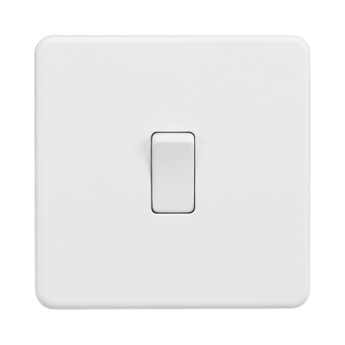 Knightsbridge Screwless Matt White 20A 1G DP Switch SF8341MW
