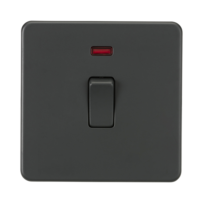 Knightsbridge Screwless Anthracite 20A 1G DP Switch with Neon SF8341NAT