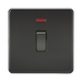 Matt Black Double Pole Switch with Neon by Knightsbridge with Double Pole rated 20A