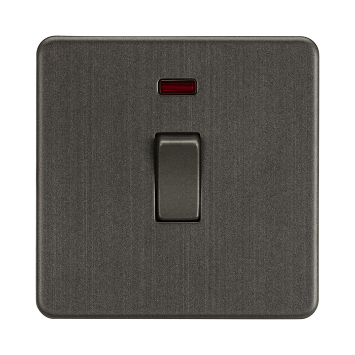 Knightsbridge Screwless Smoked Bronze 20A 1G DP Switch with Neon SF8341NSB