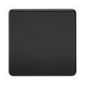 Matt Black Blanking Plate (1G) by Knightsbridge with Screwless flat plate
