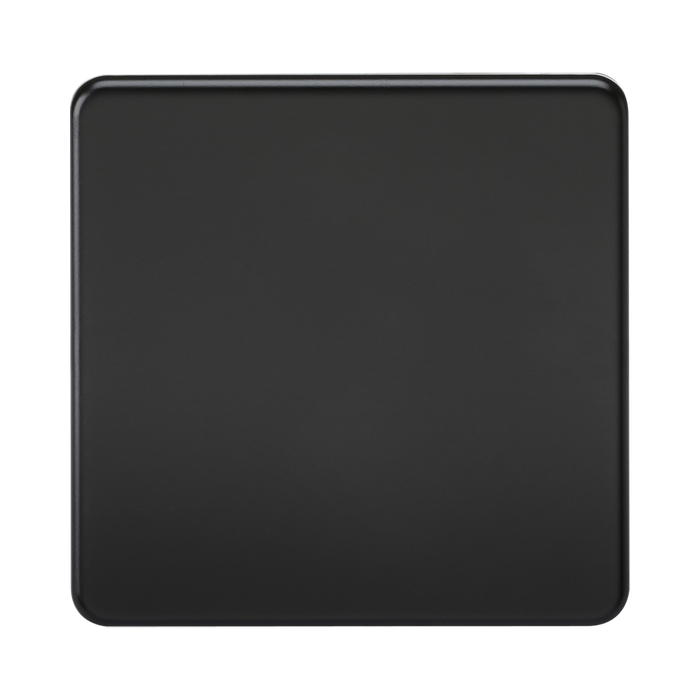 Matt Black Blanking Plate (1G) by Knightsbridge with Screwless flat plate
