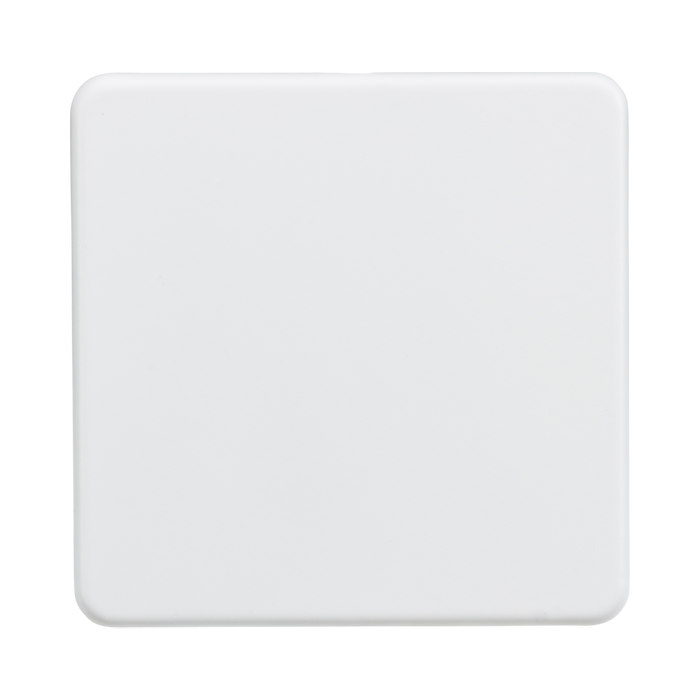 Matt White Blanking Plate (1G) by Knightsbridge with Screwless flat plate