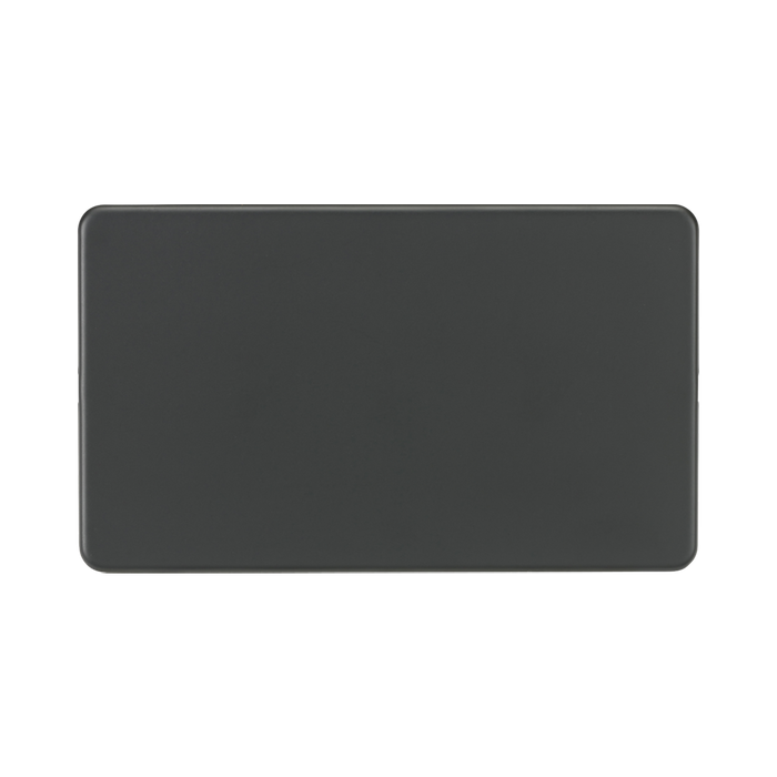 Anthracite Blanking Plate (2G) by Knightsbridge with Screwless flat plate