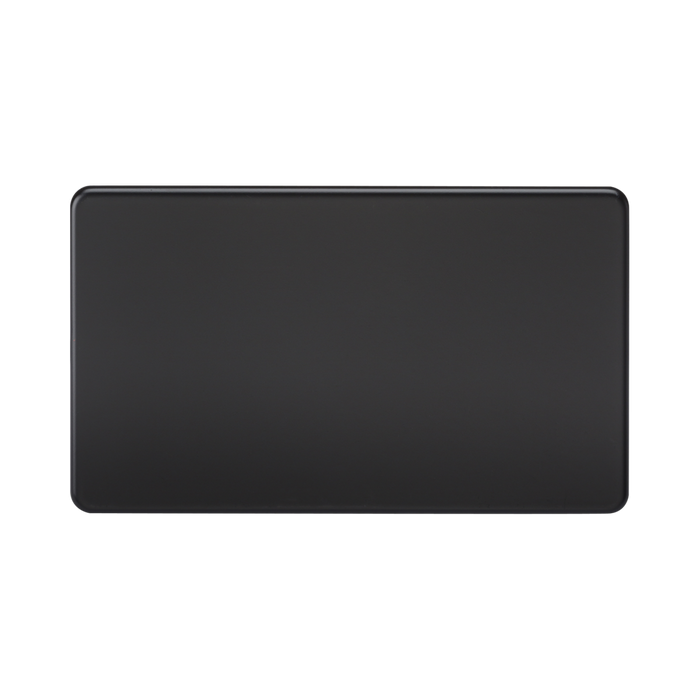 Matt Black Blanking Plate (2G) by Knightsbridge with Screwless flat plate