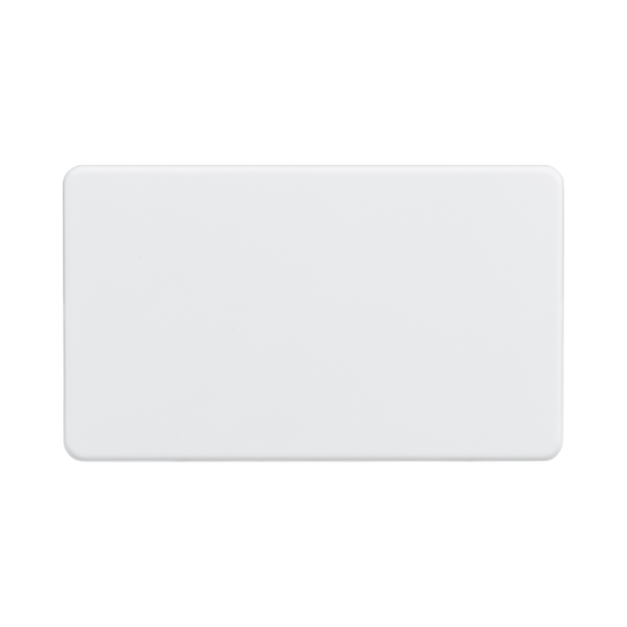Matt White Blanking Plate (2G) by Knightsbridge with Screwless flat plate