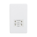 Knightsbridge Screwless Matt White Dual Voltage Shaver Socket SF8900MW