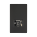 Matt Black Shaver Socket by Knightsbridge with USB Ports