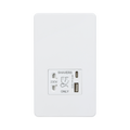 Matt White Shaver Socket by Knightsbridge with USB Ports