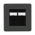 Anthracite Double Data Outlet by Knightsbridge rated CAT6a made in Euro Componants