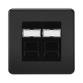 Matt Black Double Data Outlet by Knightsbridge rated CAT6a made in Euro Componants