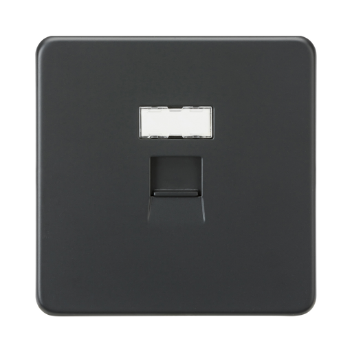 Anthracite Data Outlet by Knightsbridge with CAT6a Speed rated CAT6a