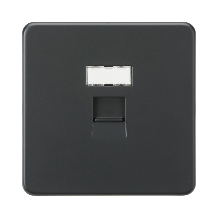 Knightsbridge Screwless Anthracite CAT6a RJ45 Network Outlet SFC6AT
