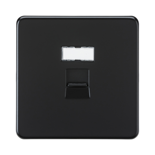Knightsbridge Screwless Matt Black CAT6a RJ45 Network Outlet SFC6MB