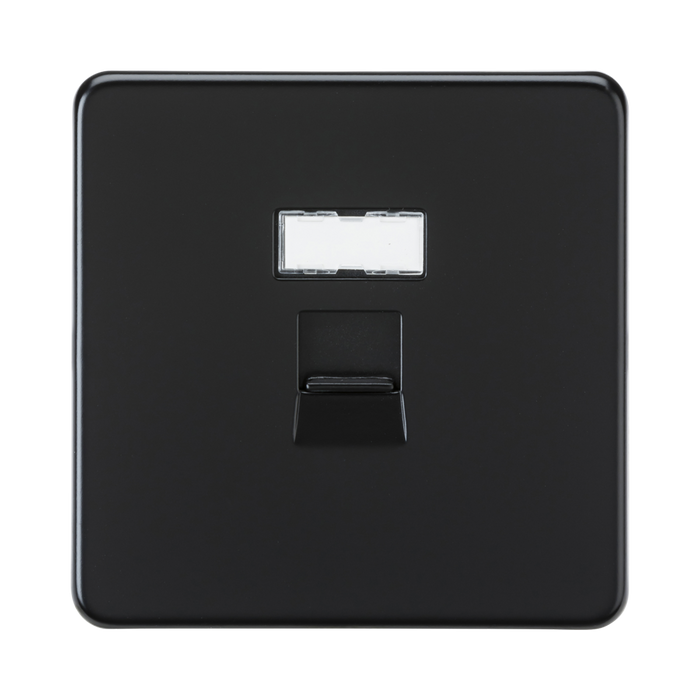 Matt Black Data Outlet by Knightsbridge rated CAT6a