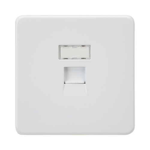 Knightsbridge Screwless Matt White CAT6a RJ45 Network Outlet SFC6MW