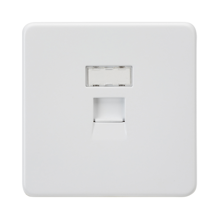 Matt White Data Outlet by Knightsbridge with CAT6a Speed rated CAT6a