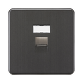 Smoked Bronze Data Outlet by Knightsbridge with CAT6a Speed rated CAT6a