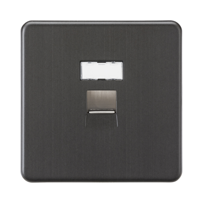 Smoked Bronze Data Outlet by Knightsbridge with CAT6a Speed rated CAT6a